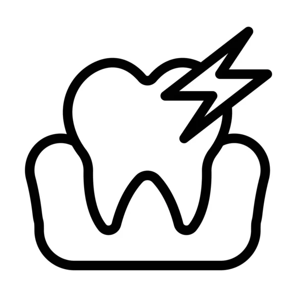 Зубний Біль Векторна Товста Лінія Піктограма Особистого Комерційного Використання — стоковий вектор