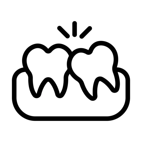 Kişisel Ticari Kullanım Için Bilgelik Diş Kalın Çizgi Simgesi — Stok Vektör