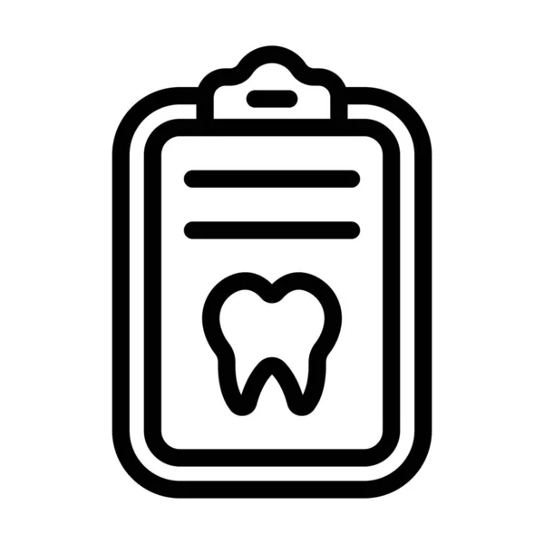 个人及商业用途的牙科记录向量厚重线图标 — 图库矢量图片