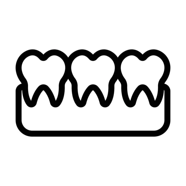 Ikona Wektora Zęba Gruba Linia Użytku Osobistego Handlowego — Wektor stockowy