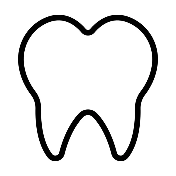 個人的および商業的使用のための歯ベクトル太線アイコン — ストックベクタ