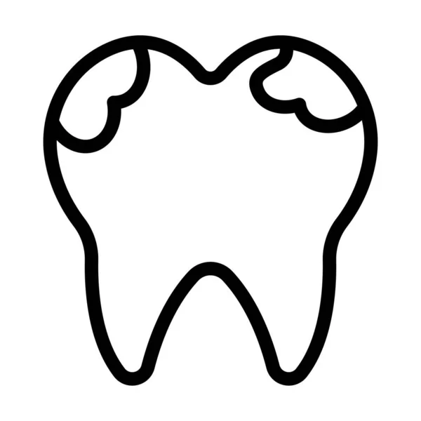 Icône Épaisse Ligne Vecteur Caries Dentaires Pour Usage Personnel Commercial — Image vectorielle