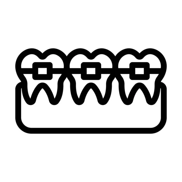 Zahnspangen Vector Thick Line Icon Für Den Persönlichen Und Kommerziellen — Stockvektor