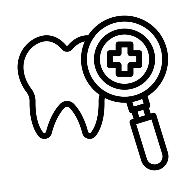 个人及商业用途的牙科检查向量厚重线图标 — 图库矢量图片
