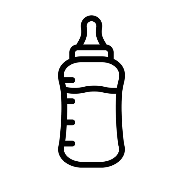 Baby Flaska Vektor Tjock Linje Ikonen För Personligt Och Kommersiellt — Stock vektor