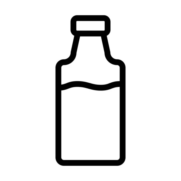 個人的および商業的な使用のためのミルクボトルベクトル太いラインアイコン — ストックベクタ