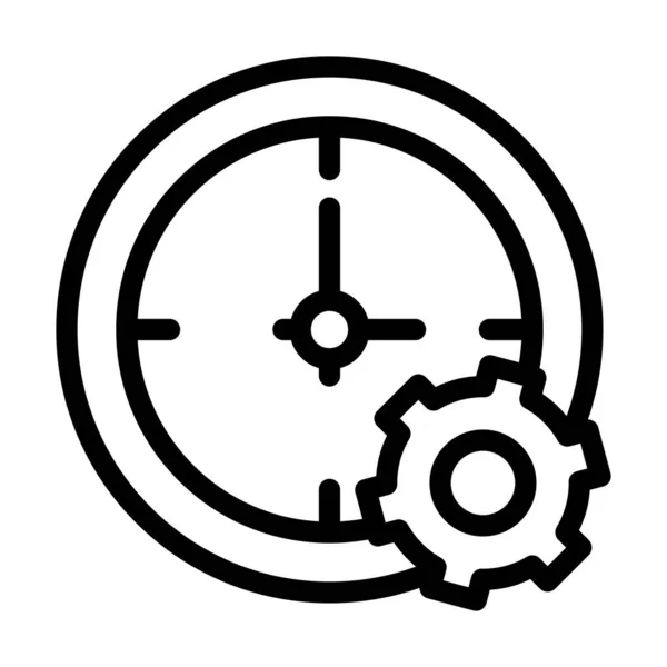 Time Management Vector Thick Line Icon Personal Commercial Use — Stockový vektor