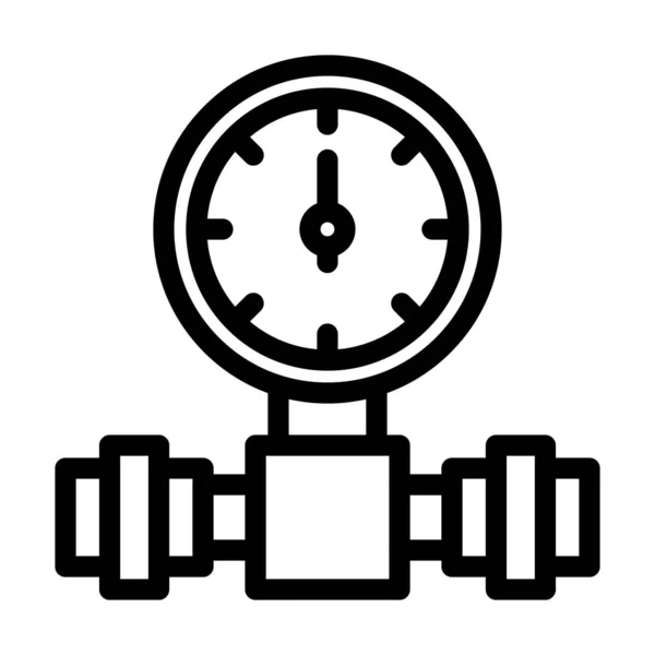 Manometer Vector Thick Line Icon Für Den Persönlichen Und Kommerziellen — Stockvektor