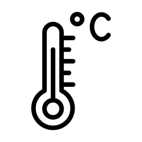 Thermometer Vector Thick Line Icon Personal Commercial Use — Stock Vector