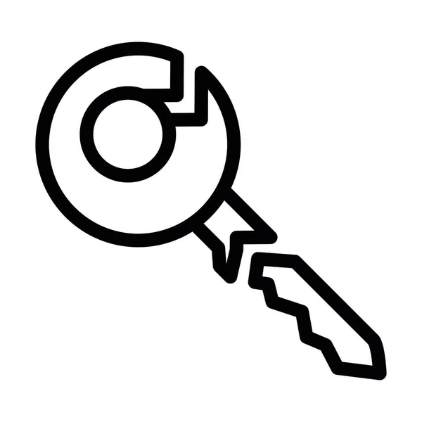 Икона Сломанный Вектор Толщины Линии Ключа Личного Коммерческого Использования — стоковый вектор