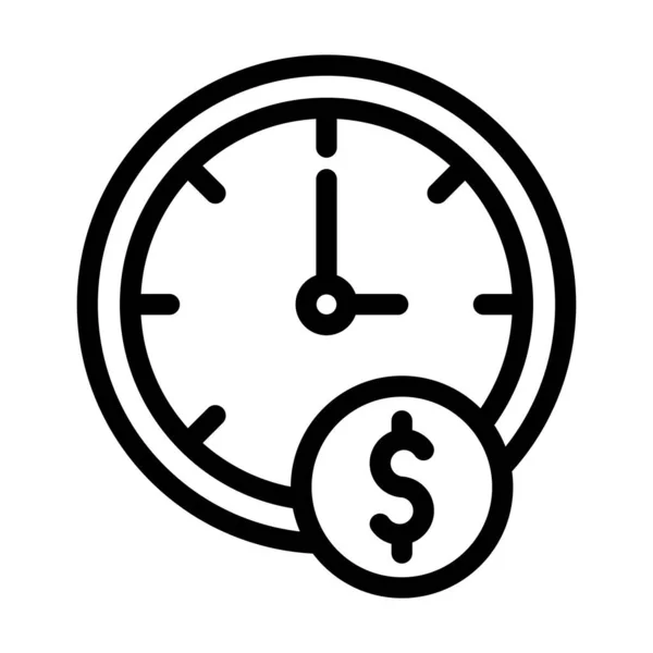 Tiempo Dinero Vector Thick Line Icono Para Uso Personal Comercial — Vector de stock