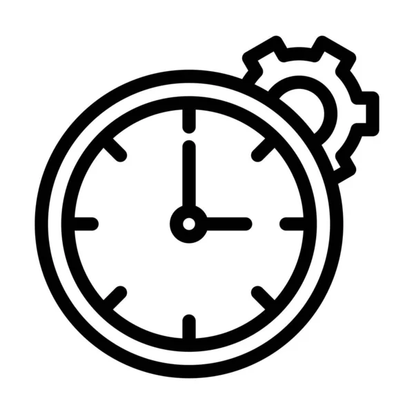 Horas Trabajo Vector Thick Line Icono Para Uso Personal Comercial — Archivo Imágenes Vectoriales