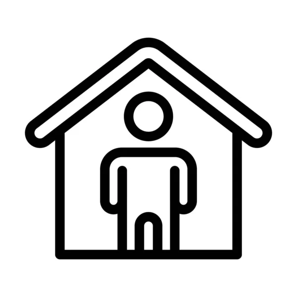 Bleiben Sie Hause Vector Thick Line Icon Für Den Persönlichen — Stockvektor