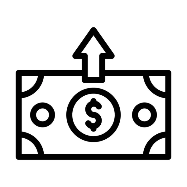 Poslat Money Vector Silná Čára Ikona Pro Osobní Komerční Použití — Stockový vektor
