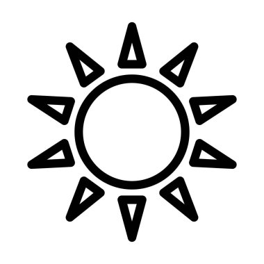 Kişisel ve ticari kullanım için Güneş Vektörü Kalın Çizgi Simgesi
