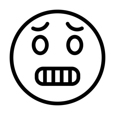 Soğuk Yüz Vektörü Kalın Çizgi Kişisel ve Ticari Kullanım Simgesi