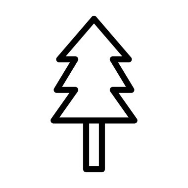 Evergreen Ağaç Vektörü Kalın Çizgi Simgesi Kişisel ve Ticari Kullanım İçin
