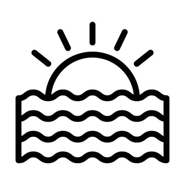 Kişisel ve ticari kullanım için Sunset Vector Kalın Çizgi Simgesi