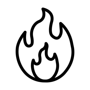 Kişisel ve ticari kullanım için Ateş Vektörü Kalın Çizgi Simgesi