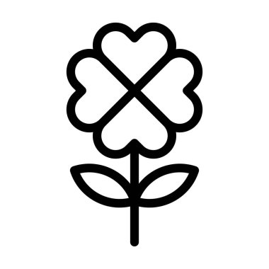 Kişisel ve ticari kullanım için Dört Yaprak Yontucu Kalın Çizgi Simgesi