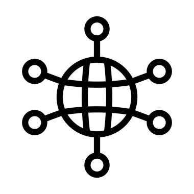 Şirket Ağ Vektörü Kalın Çizgi Kişisel ve Ticari Kullanım Simgesi