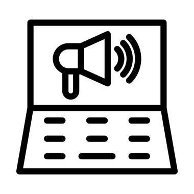 Kişisel ve Ticari Kullanım için Dijital Pazarlama Vektörü Kalın Çizgi Simgesi