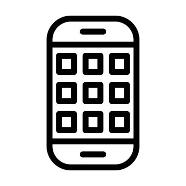 Kişisel ve Ticari Kullanım İçin Mobil Uygulamalar Kalın Satır Simgesi