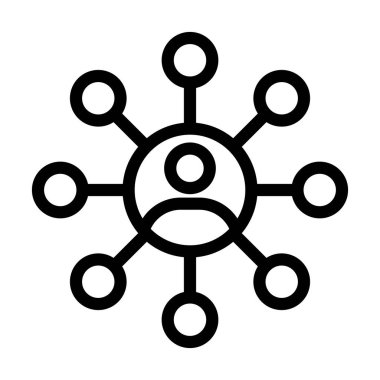 Kişisel ve Ticari Kullanım için Ağ Vektörü Kalın Çizgi Simgesi