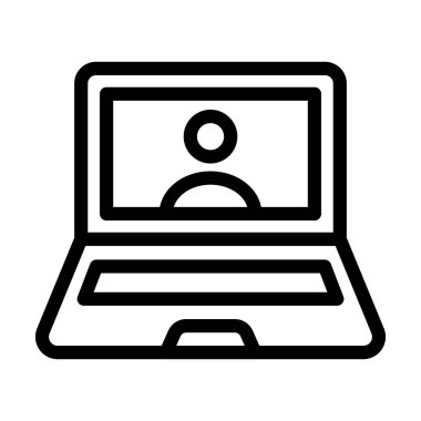 Kişisel ve ticari kullanım için Laptop Vektör Kalın Çizgi Simgesi