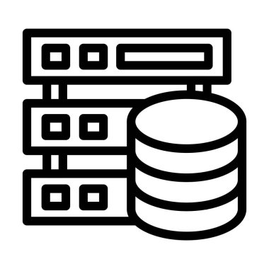 Kişisel ve Ticari Kullanım İçin Veritabanı Vektör Kalın Çizgi Simgesi