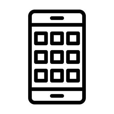Kişisel ve ticari kullanım için Akıllı Telefon Vektör Kalın Çizgi Simgesi