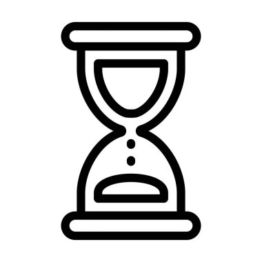 Kum Saati Vektörü Kalın Çizgi Kişisel ve Ticari Kullanım Simgesi