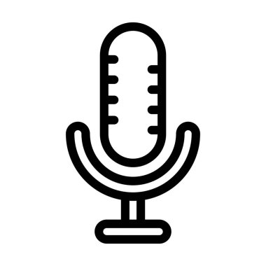 Kişisel ve Ticari Kullanım İçin Mikrofon Vektörü Kalın Çizgi Simgesi