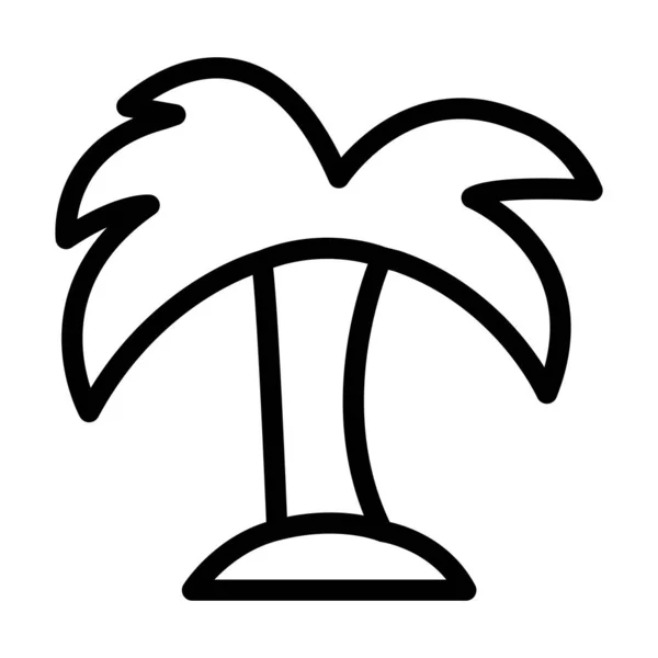 Palm Tree Vector Thick Line Icono Para Uso Personal Comercial — Archivo Imágenes Vectoriales