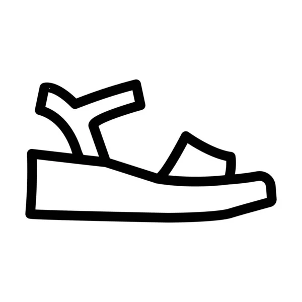 Frauen Sandale Vector Thick Line Icon Für Den Persönlichen Und — Stockvektor