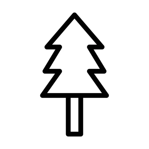 Evergreen Tree Vector Thick Line Icono Para Uso Personal Comercial — Vector de stock