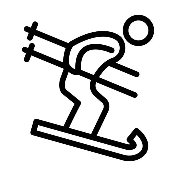 Skis Vector Thick Line Icon Für Den Persönlichen Und Kommerziellen — Stockvektor