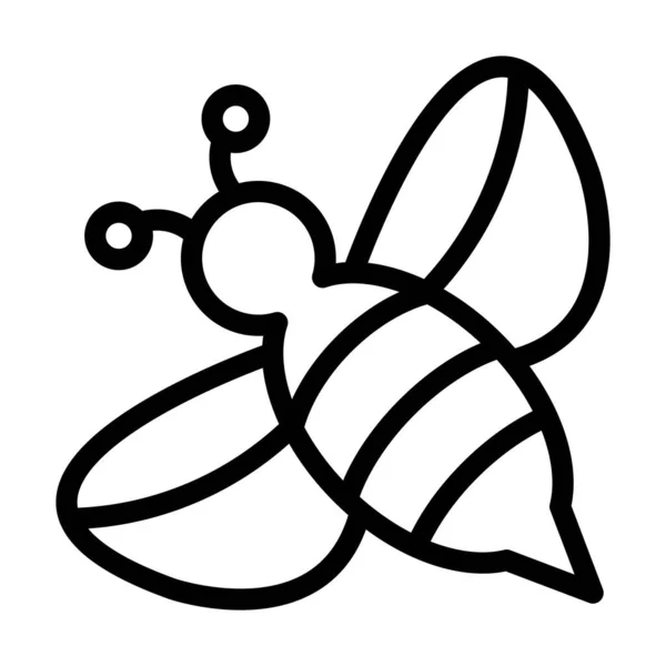 Значок Толстой Линии Медоносной Пчелы Личного Коммерческого Использования — стоковый вектор