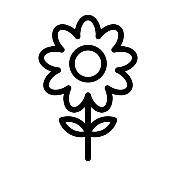 個人的および商業的使用のための花ベクトル太い線アイコン — ストックベクタ