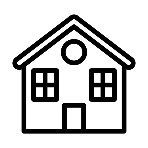 Haus Vector Thick Line Icon Für Den Persönlichen Und Kommerziellen — Stockvektor