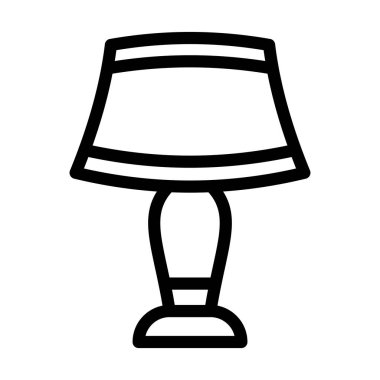Kişisel ve ticari kullanım için Masa Lambası Vektörü Kalın Çizgi Simgesi