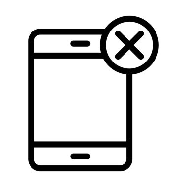 Kişisel ve ticari kullanım için telefon vektörü kalınlığı simgesi yok