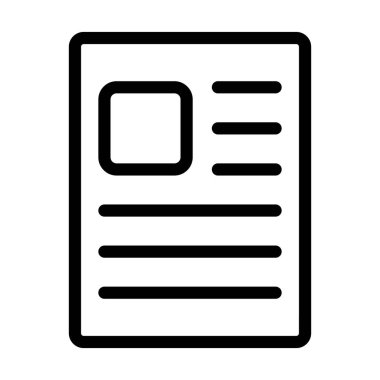 Kişisel ve ticari kullanım için Gazete Vektörü Kalın Çizgi Simgesi