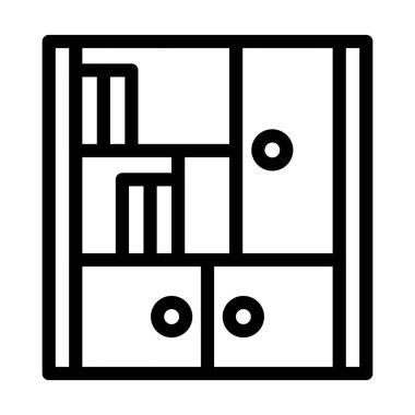 Kişisel ve Ticari Kullanım İçin Dolaplar Vector Kalın Hat Simgesi