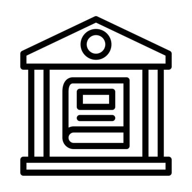 Kişisel ve ticari kullanım için Kütüphane Vektörü Kalın Çizgi Simgesi