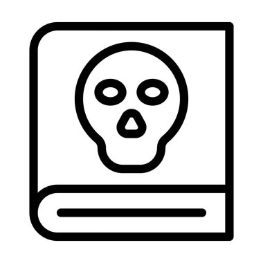 Korku Kitabı Vektör Kalın Çizgi Kişisel ve Ticari Kullanım Simgesi