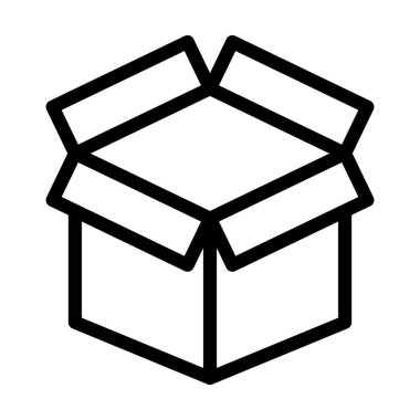 Kişisel ve Ticari Kullanım için Kutu Vektörü Kalın Çizgi Simgesi Aç