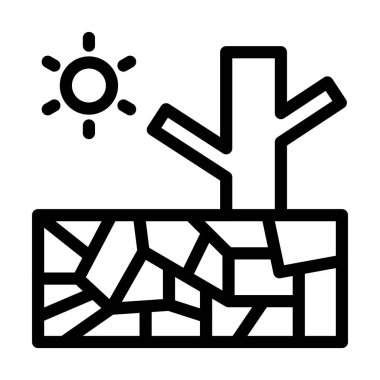 Kuraklık Vector Kalın Çizgi Kişisel ve Ticari Kullanım Simgesi