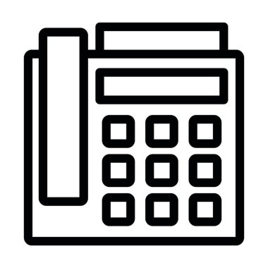 Kişisel ve ticari kullanım için faks makinesi vektör kalınlığı çizgi simgesi