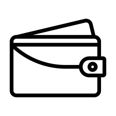 Cüzdan Vektörü Kalın Çizgi Kişisel ve Ticari Kullanım Simgesi